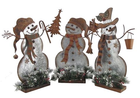 sheet metal snowman|metal snowman art set.